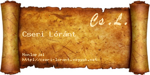 Cseri Lóránt névjegykártya