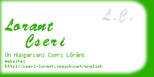 lorant cseri business card