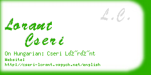 lorant cseri business card